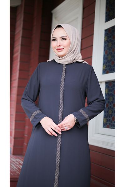 Moda İncir Stone Embroidered Ferace