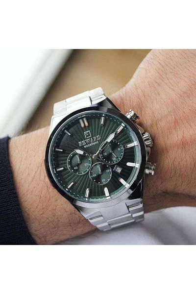 Reward Excellent Rwa146714 Silver Green Stainless Steel Men Wrist Watch