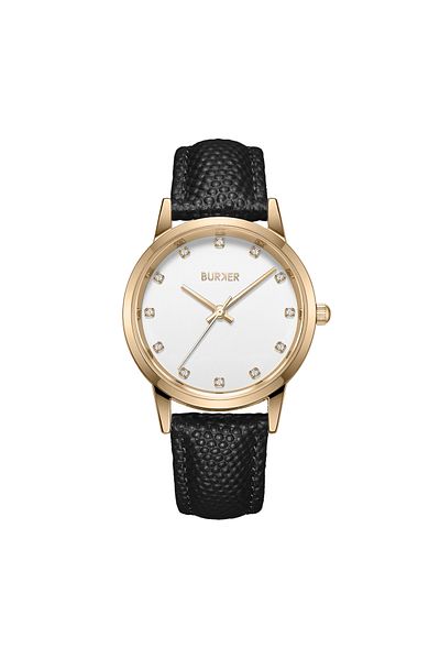 Burker Damenuhr Isabell Schwarz Gold Silber