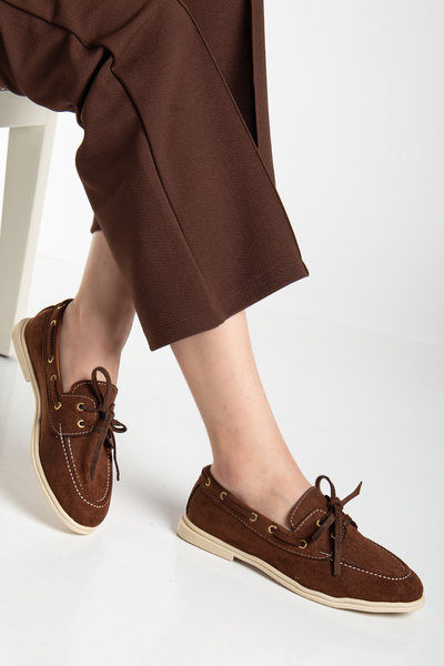 Genetti Kadın Klasik Timberlnd Muadil Model Loafer Ayakkabı Gen2283