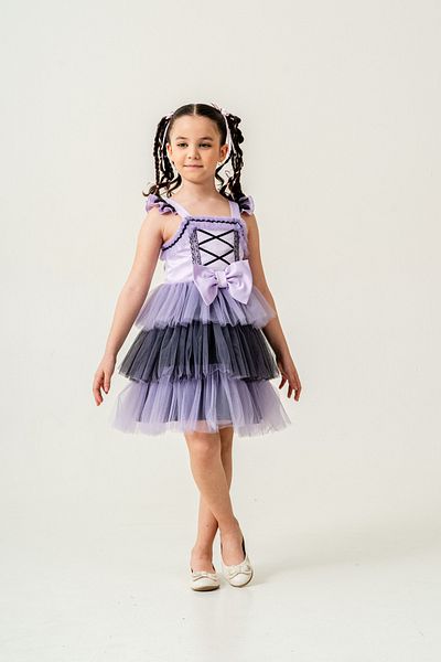 Gocoland Rochie pentru copii din tul liliac cu fundă Kuromi