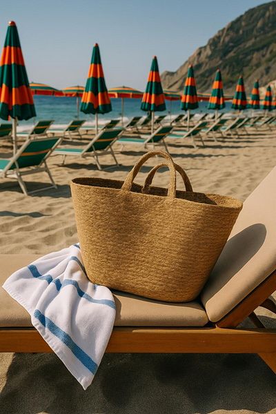 Arma House Medium Size Natural Straw Beach Bag
