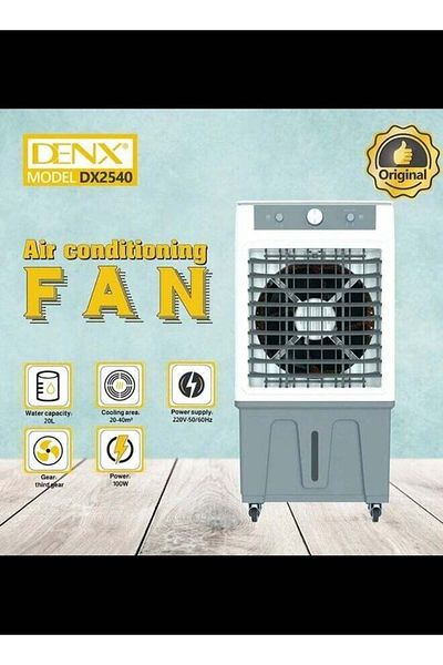 Denx مكيف هواء صحراوي محمول DX2540 بتبريد مائي، 100 واط، سعة 20 لترًا من الماء