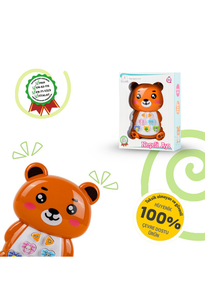 BABYCİM Neşeli Ayı Bebek Oyuncağı | Işıklı Sesli Eğitici Oyuncak |