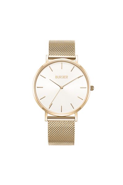 Burker Damenuhr Ruby Gold Weiß