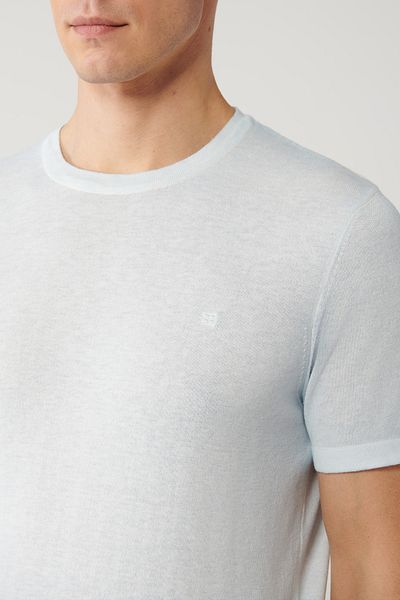 Avva Tricou albastru deschis pentru bărbați cu gât crew A41y5074
