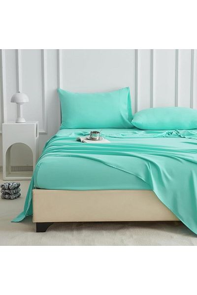 Kotonia Home bed sheet, 100% cotton, Olandina color, 220x240 cm, aqua