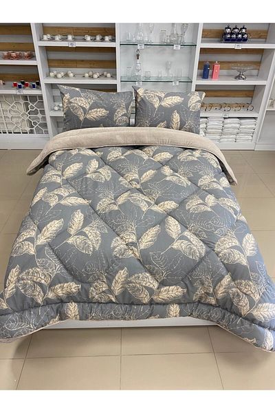 argehome Double Double Sided Luxury Welsoft Elite Quilt Soft Fleece Quilt and Pillow Case Arina Beige