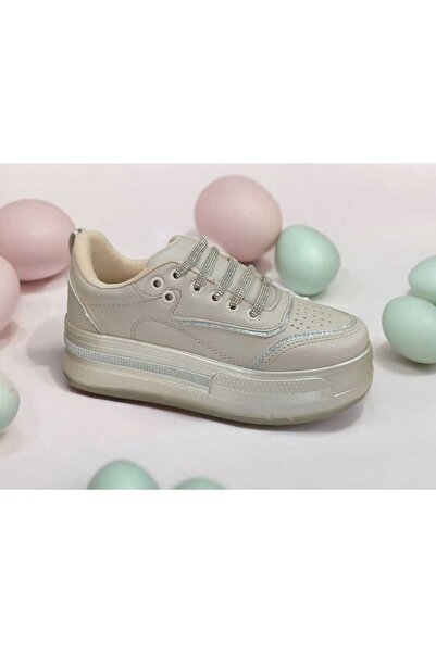 Flet KADIN ORTOPEDİK TAŞLI BAĞCIKLI POLİ TABAN GÜNLÜK KONFORLU SNEAKER