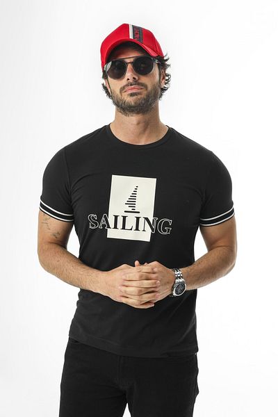 Tony Montana Μπλουζάκι Sail Collection Crew Neck με στάμπα-MSL-2259