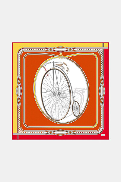 Vakko وشاح من نسيج التويل منقوش باللون البرتقالي