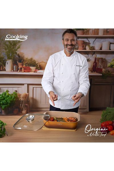 Cooking by Heinner Nicolai Tand roaster tray with lid, size 39x26x8.5 cm, 6 l, ceramic coating
