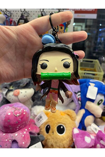 İnci Demon Slayer Koca Kafa Anime Anahtarlık Figür Tanjiro Nezuko Zenitsu Ino...