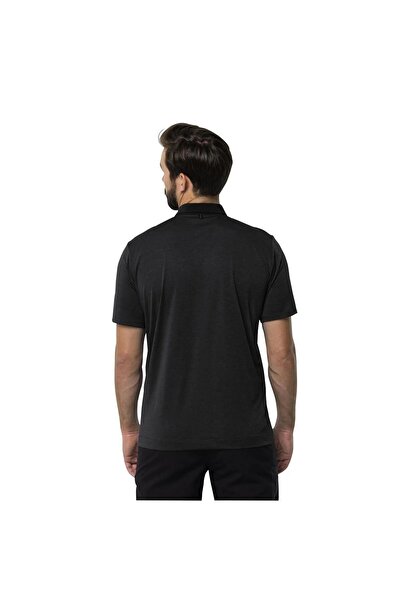 Jack Wolfskin 1808542 Pack & Go Polo M Erkek Polo Tişört Siyah