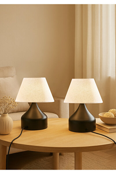 HOMİNG Milano Set of 2 Metal Body Cream Head Lampshade Ayd-3126