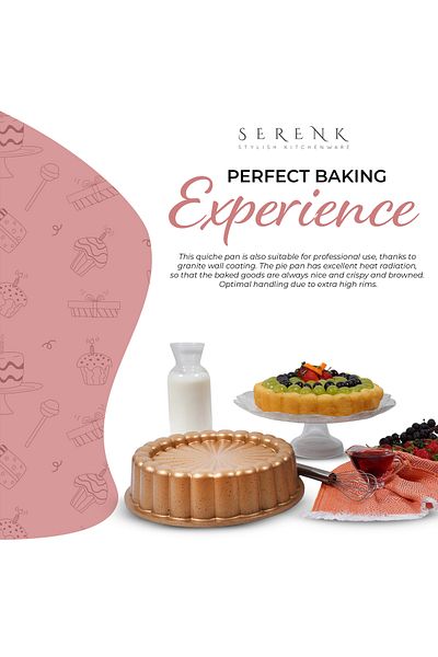 Serenk Fun Cooking Tart Pan, Nonstick Bakeware, Baking Pan For Pie, Round, 11 In