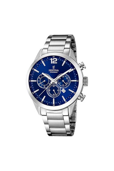 FESTİNA Festina Timeless Chrono Herren Uhr Silber F20343/7