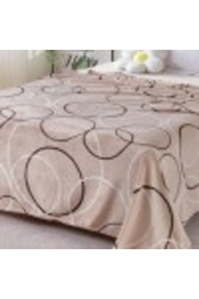 Pucioasa Beige cocolino blanket with thin circles, 200x230cm