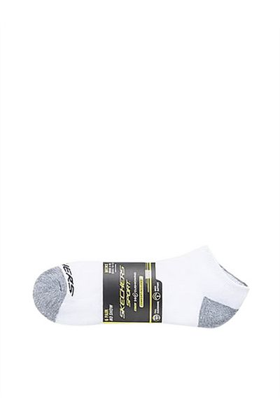 SKECHERS 6PK MENS FULL TERRY NO SHOW men's socks white