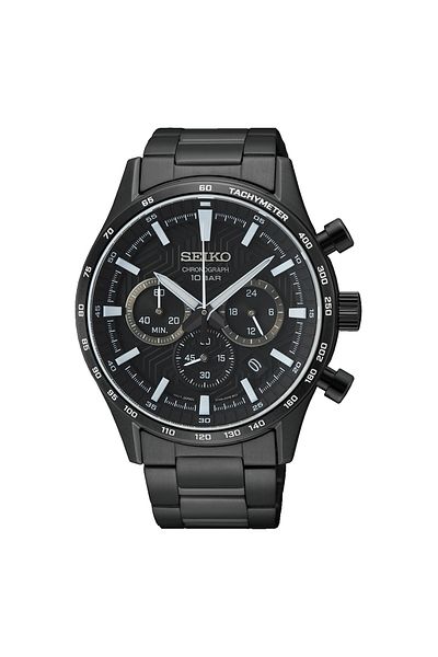 Seiko Chronograph herren Uhr Schwarz SSB415P1