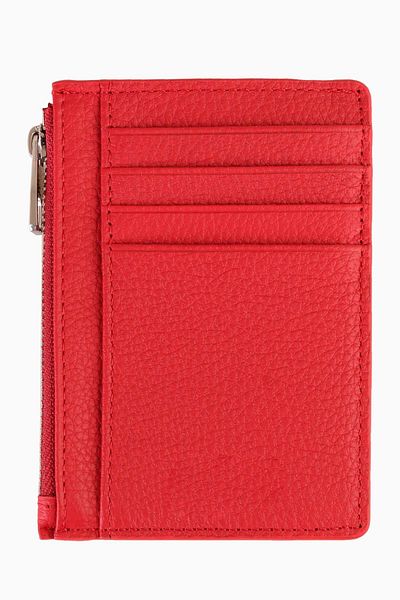 DAMY Genuine Leather Minimal Card Holder Wallet 589 - Red