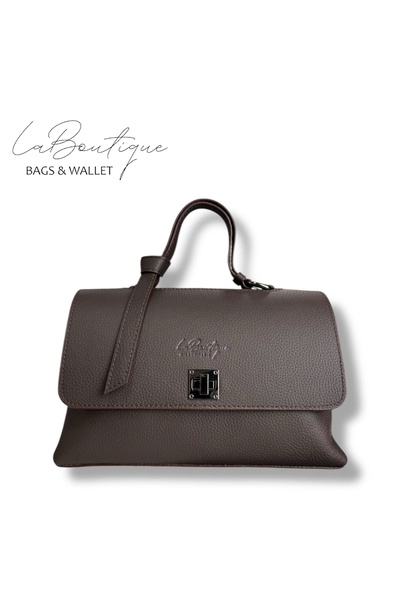 LA BOUTIQUE حقيبة LB جلد 100% D-2200 بني