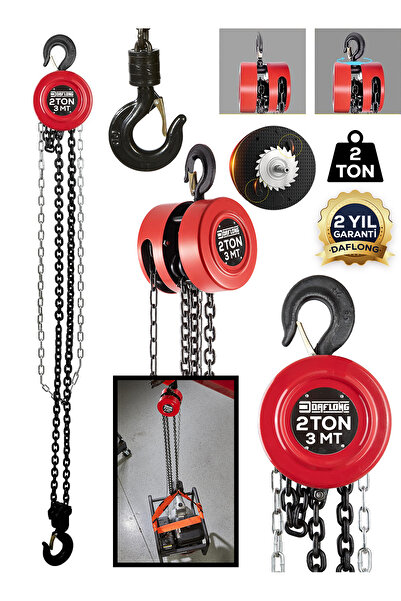 DAFLONG ZİNCİRLİ CARASKAL PASLANMAZ ÇELİK 2 TON 3 METRE CARASKAL VİNÇ