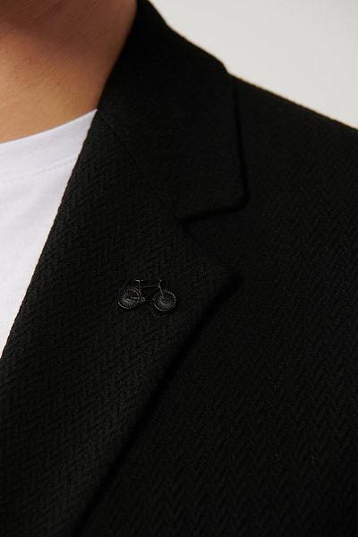 Avva Schwarze, ungefütterte Bi-Stretch-Stoffjacke mit Schlitz für Herren A41y4032