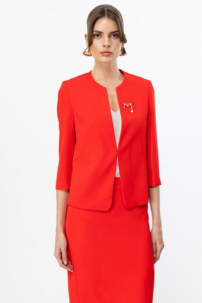 Ekol Crew Neck Brooch Jacket