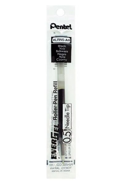 Pentel 0.5 mm Roller Ball Pen with Refill Black 12 Pack