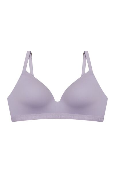 ESOTIQ Sutien push-up BLOOVII, fără armatură, cu bandă elastică netedă și logo | Galben, modern și confortabil