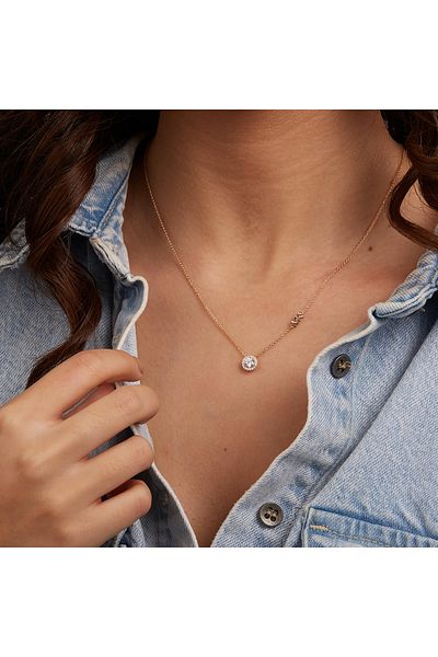Michael Kors Premium 925 Sterling Zilver Roségouden Collier MKC1208AN791 (Lengte : 45.00 cm)