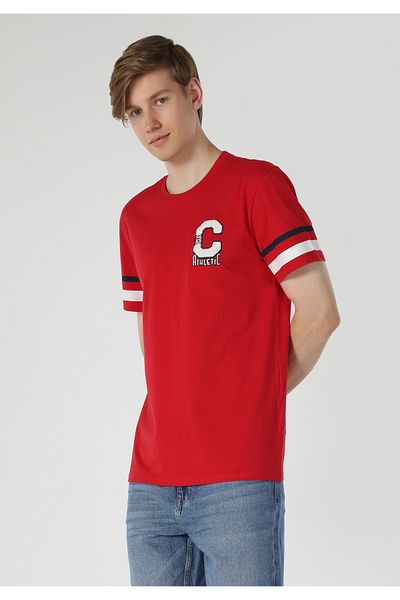 Colin's Red Regular Fit Crew Neck Men's Short Sleeve T-Shirt