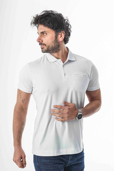 Tony Montana Ανδρικό T-Shirt Polo Neck με τσέπη και λεπτομέρεια στο πίσω μέρος-6273