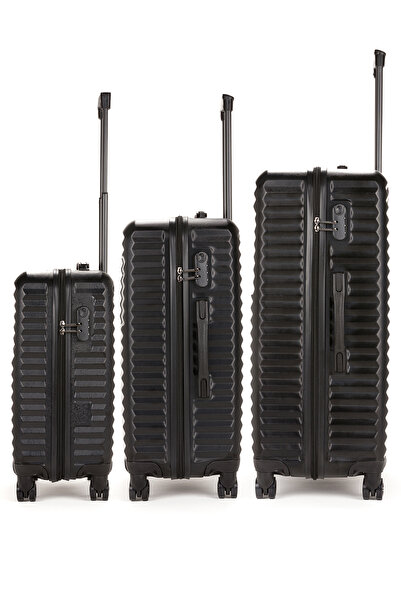 Fossil ABS Unisex Kabin, Orta, Büyük Boy 3'lü Valiz Seti FSL111