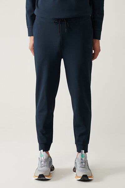 Avva Ανδρικό βαμβακερό παντελόνι με κορδόνια Navy Blue Interlock A41y3408