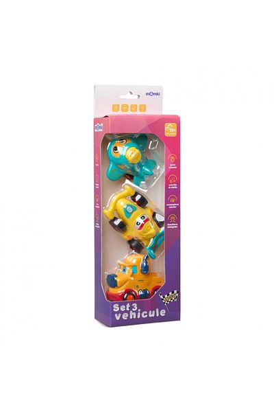 MomKi Set Of 3 Inertia-driven Vehicles