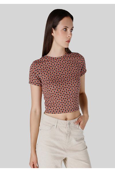 Colin's Tricou cu mânecă scurtă multicolor pentru femei, cu gât rotund, slim fit