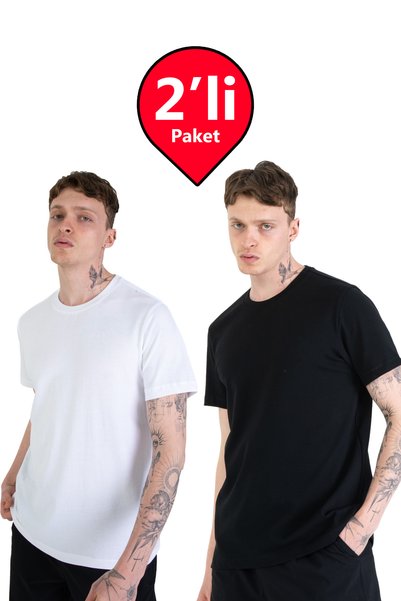 EGHO 100% Cotton Regular Fit Men's Basic T-Shirt, Men's Plain T-Shirt, Pack of 2