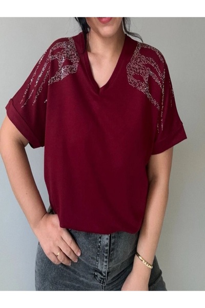 MİRVE BUTİK TAŞ DETAYLI BLUZ