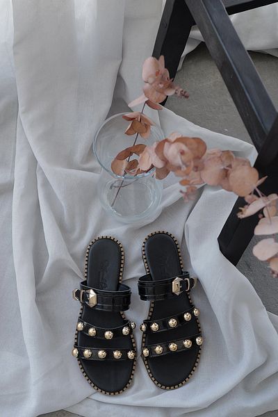 Meral Özgenç Banded Slippers