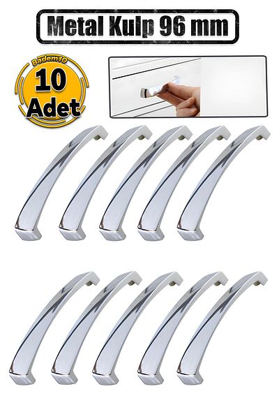 Badem10 Motiv 10 buc. Mobilier Bucătărie Dulap Sertar Dulap Capac Mânere Mâner Cromat 96MM 9.6CM Mâner metalic