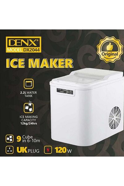 Denx صانعة مكعبات الثلج الذكية 120 واط 9 مكعبات في 6 دقائق 2.2 لتر