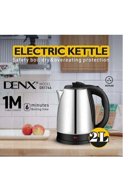 Denx غلاية ماء كهربائية سريعة وآمنة بسعة 2 لتر DX1744