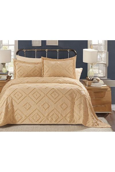 baladı home ev tekstil home collection Double Pompom Bedspread (Set 3 Pieces) Bedspread and 2 Pillowcases