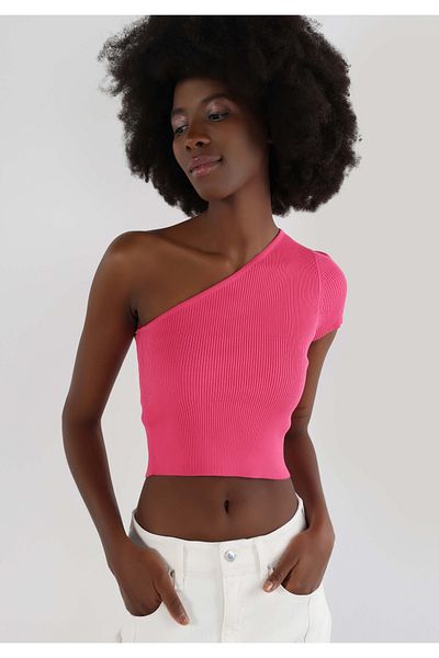 Colin's Slim Fit Strappy Plain Women's Pink Short Sleeve T-Shirt