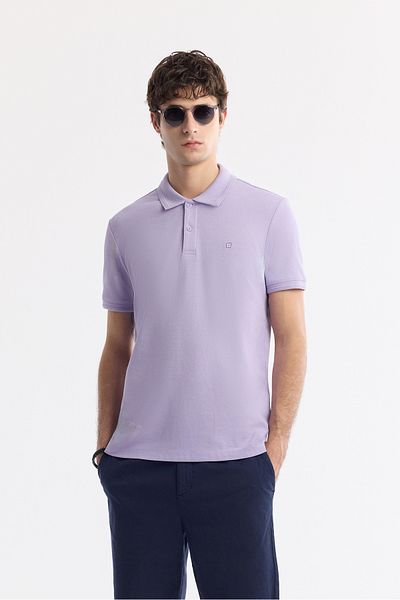 Avva Ανδρικό μπλουζάκι Polo Neck Lilac - 100% βαμβάκι, γρήγορο στέγνωμα, χωρίς μπούκλες B 001032