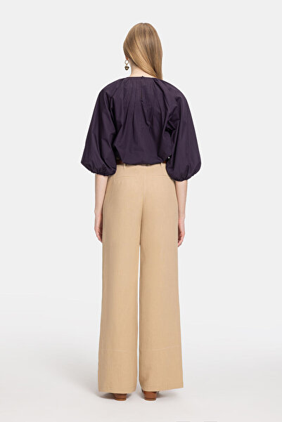 W Collection BEJ KETEN KARIŞIMLI PANTOLON