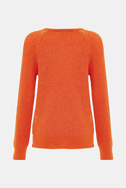 W Collection Orange O-Neck Long Sleeve Sweater