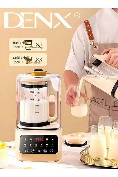 Denx Smart Food Blender, 600W Power, 1.5L Capacity, Touch-Operated, Quiet Blender for Smoothies, Soy